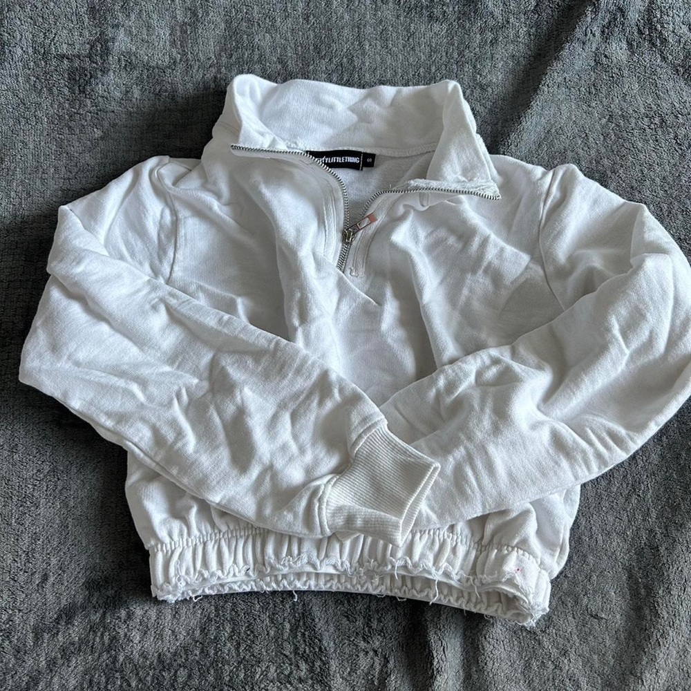 White cropped hoodie